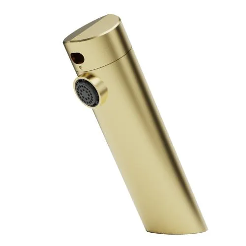 Nofer Basin Mixer Tap, Matte Gold, with Infrared Sensor, 6 L/min, 16.7 × 4.6 × 13.6 cm 07360.220.G