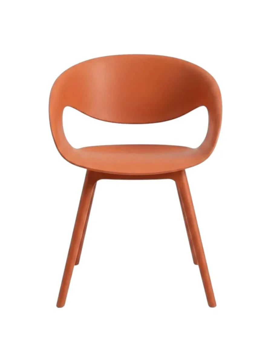 Plastic chair Miago red polypropylene rounded backrest pp-304/RED