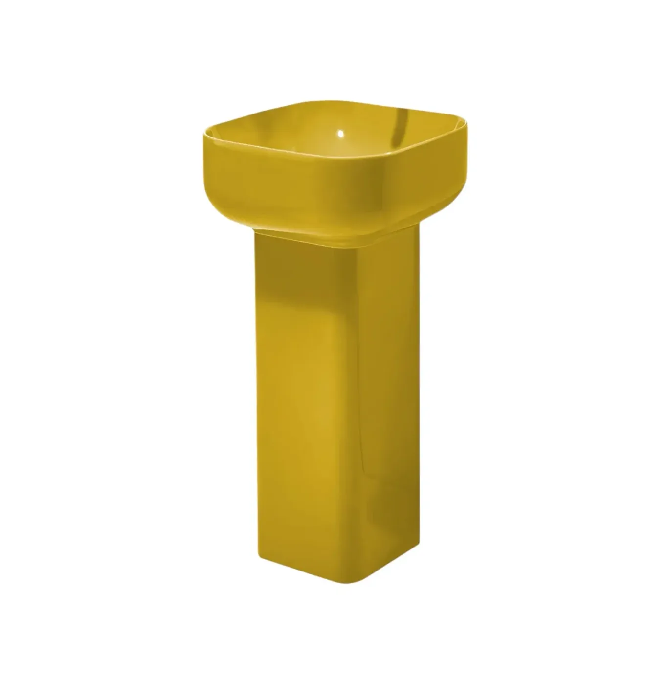 Basin Simas Balloon Narciso square glossy with siphon holder  45*45cm BA03&PLCEBA||NAR
