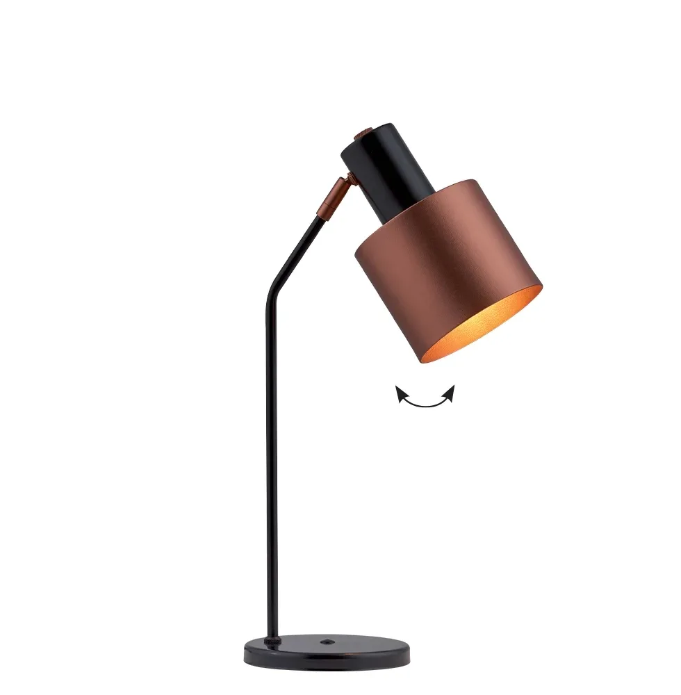 Table lamp Viokef DEXTER 40 Watt Black and Copper 16*47cm 4215900