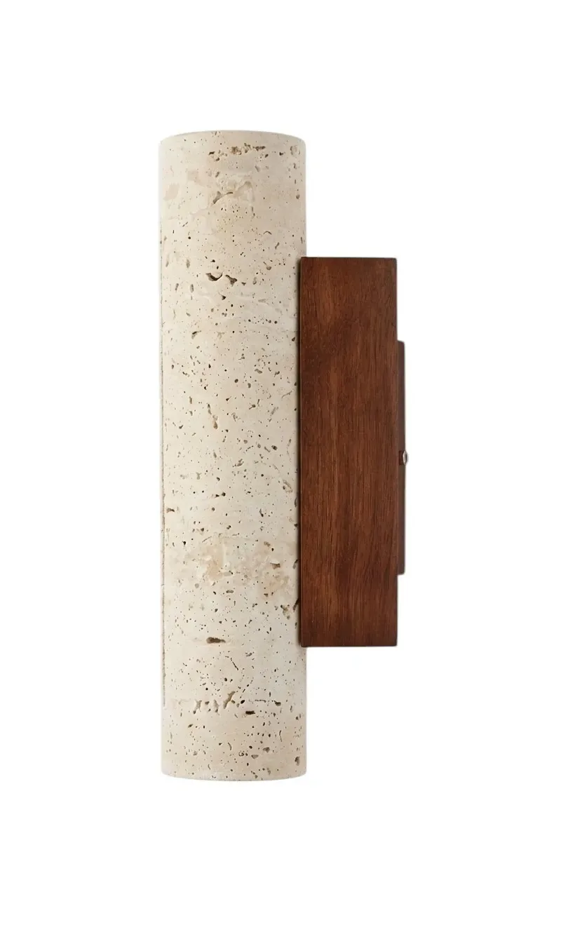 Wall lamp Juncan Travertine Wood E27 W6.5*H28cm BS026