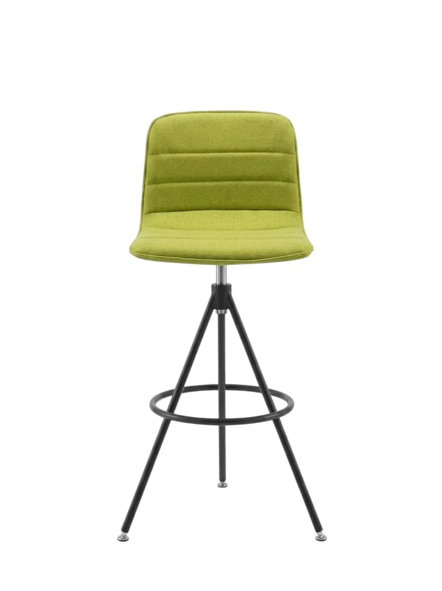 Bar stool Hongqiao beige fabric medium back with swivel base CV-B239BS-2