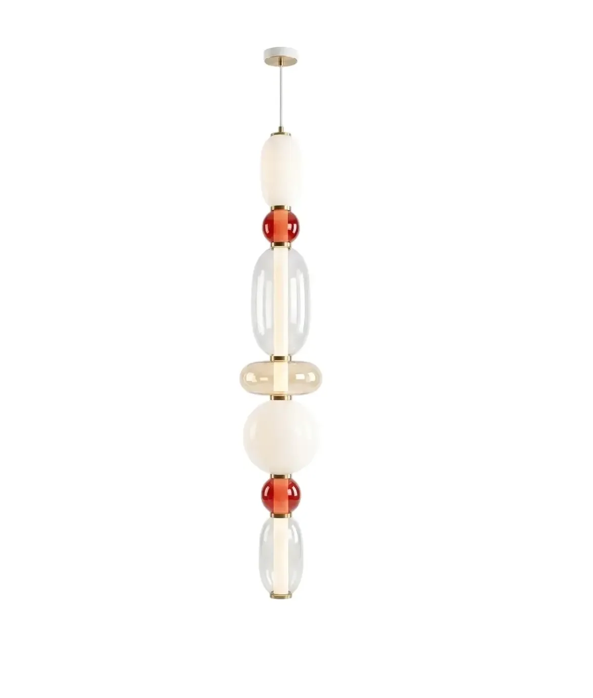 Chandelier Bokin Gray Red White Beige Glass Metal 20*H76-200cm MD8928-H1130B