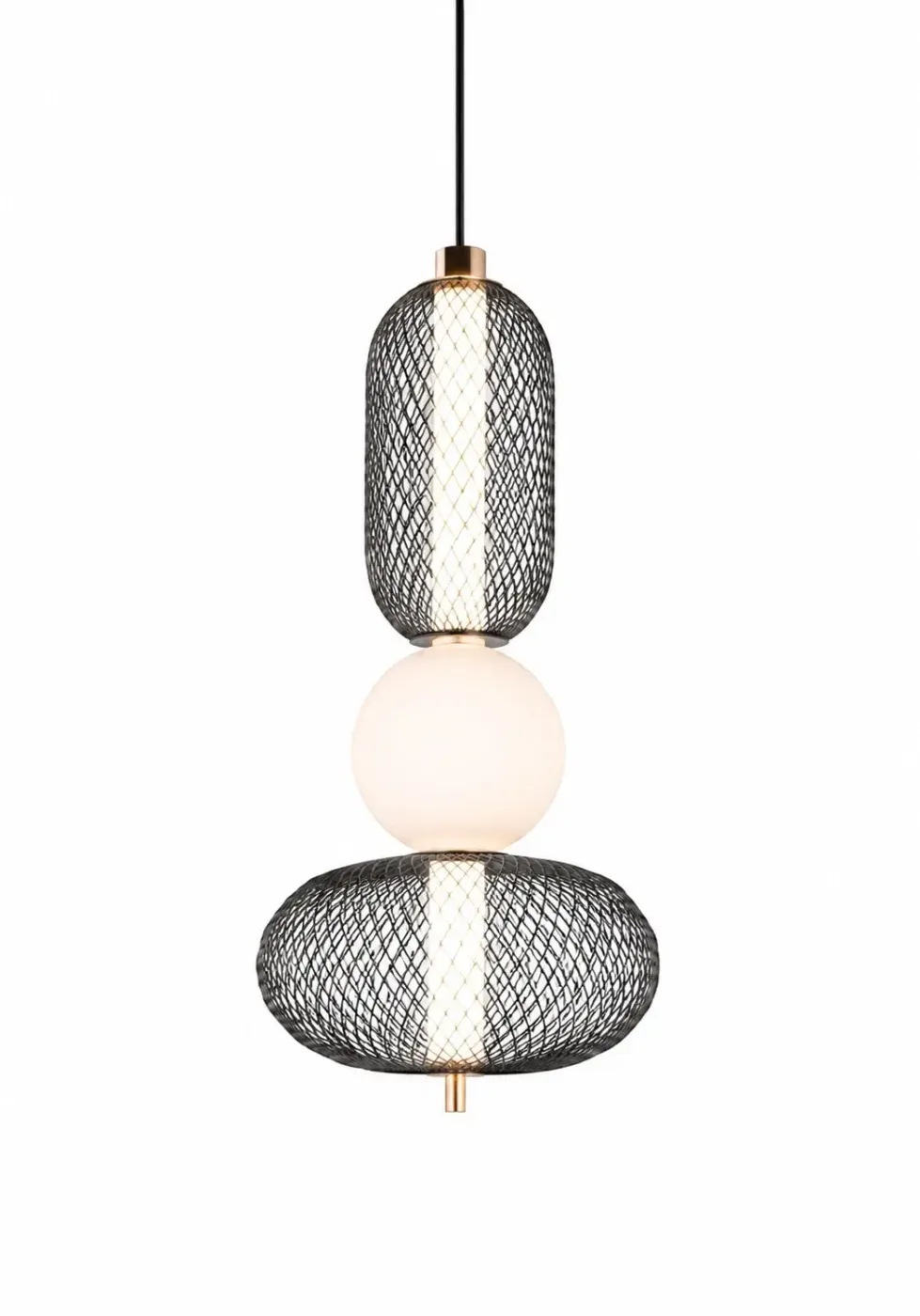 Chandelier Juncan Black Gold Metal LED 13W 3000K D22*H48.5cm MD160-C