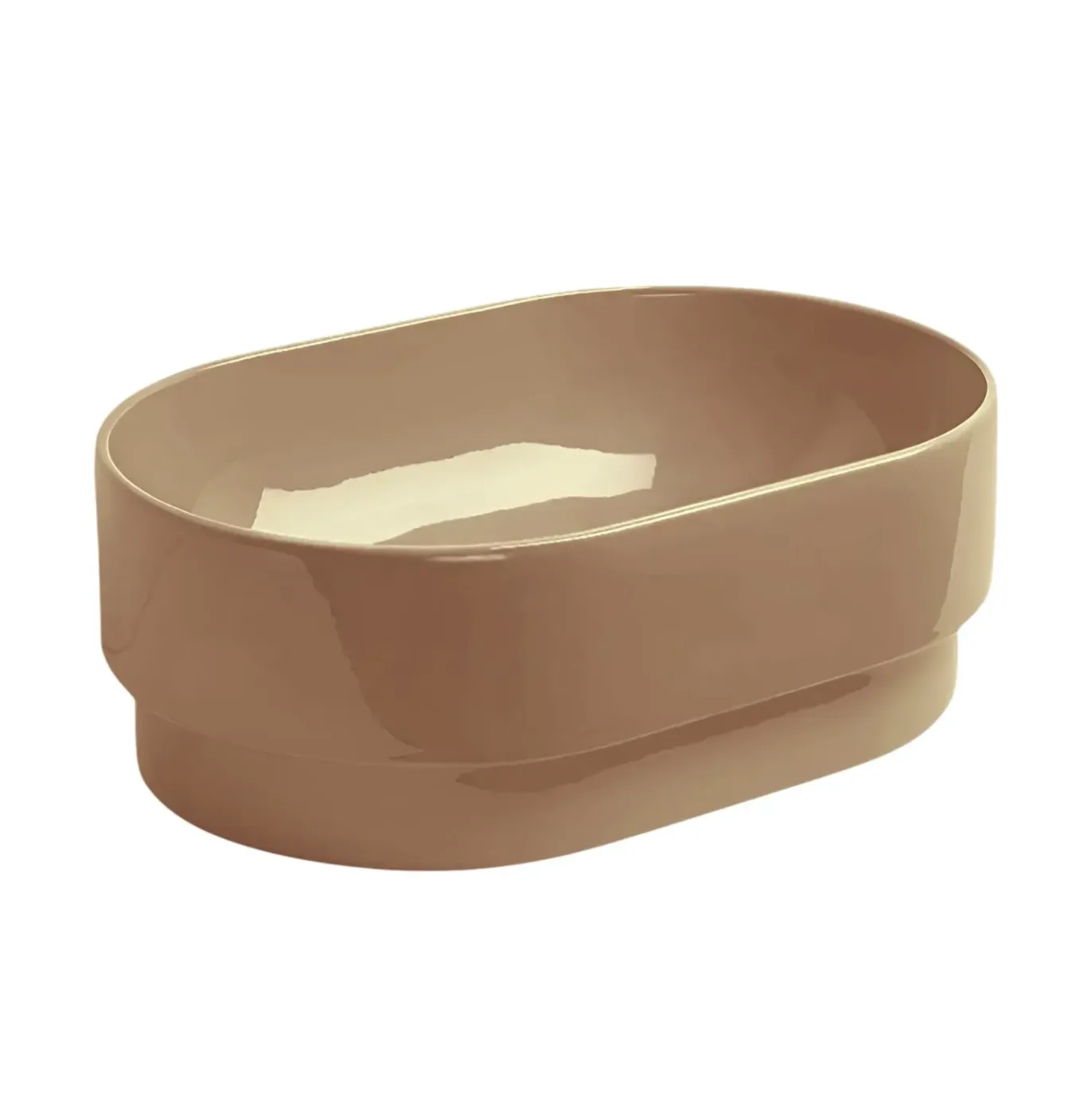 Полуврезная мойка Simas PM Caramel, овальная мойка со сливным отверстием, глянцевая отделка, 56 см PO02&PLCE||CAR