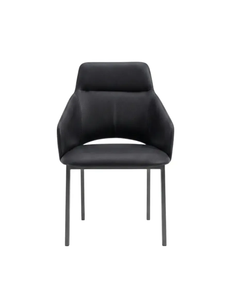 Kitchen chair Miago Black Artificial leather Metal legs HLY25-2582