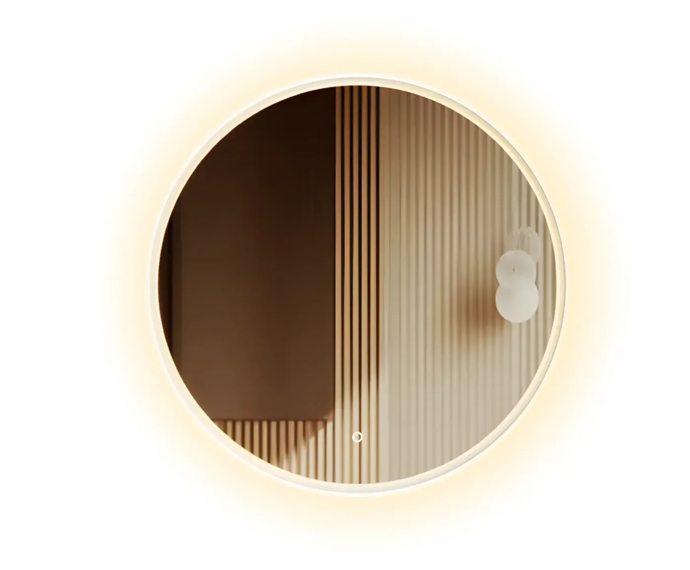 Jade Mirror Round Wooden Frame LED Sensor Diameter 85.6cm JA28008-80W-Mirror