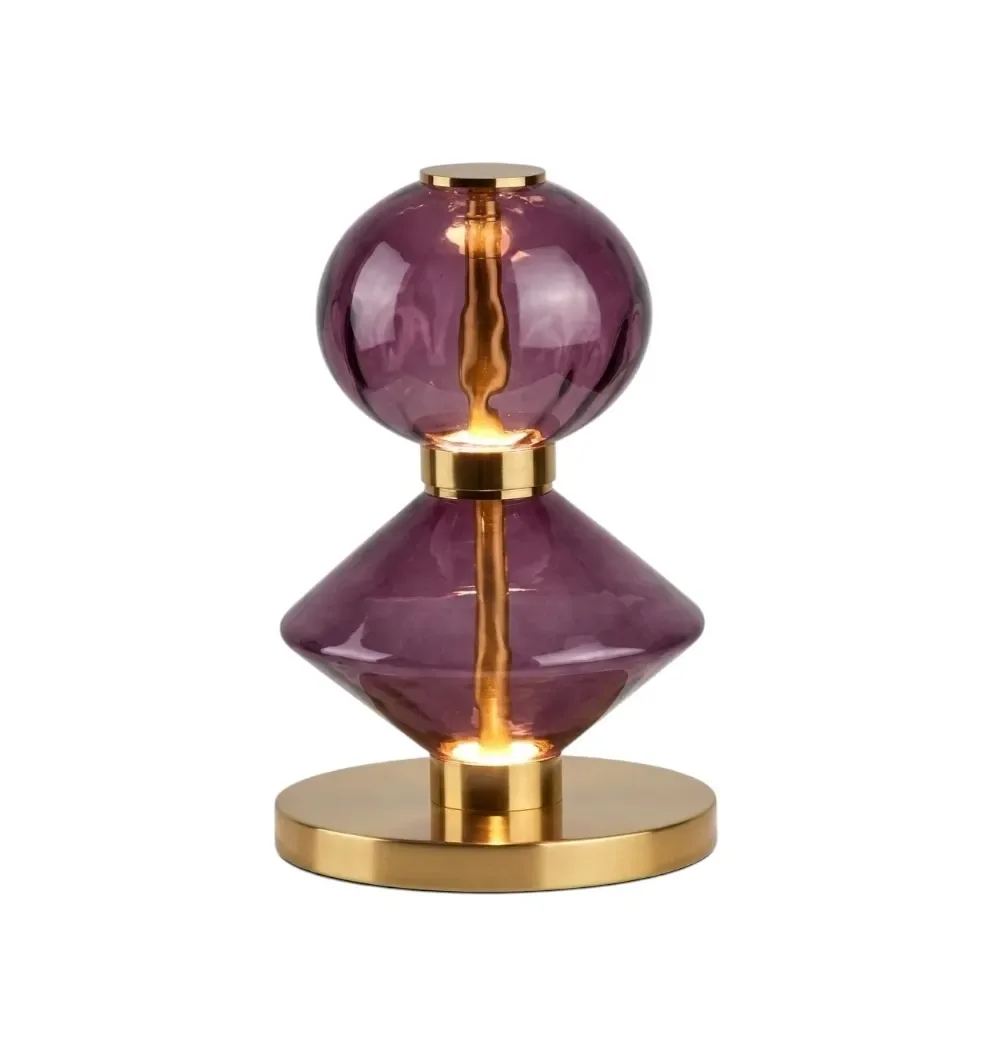 Table lamp Juncan purple glass metal LED 3000K D20*H35cm MT2409-AB