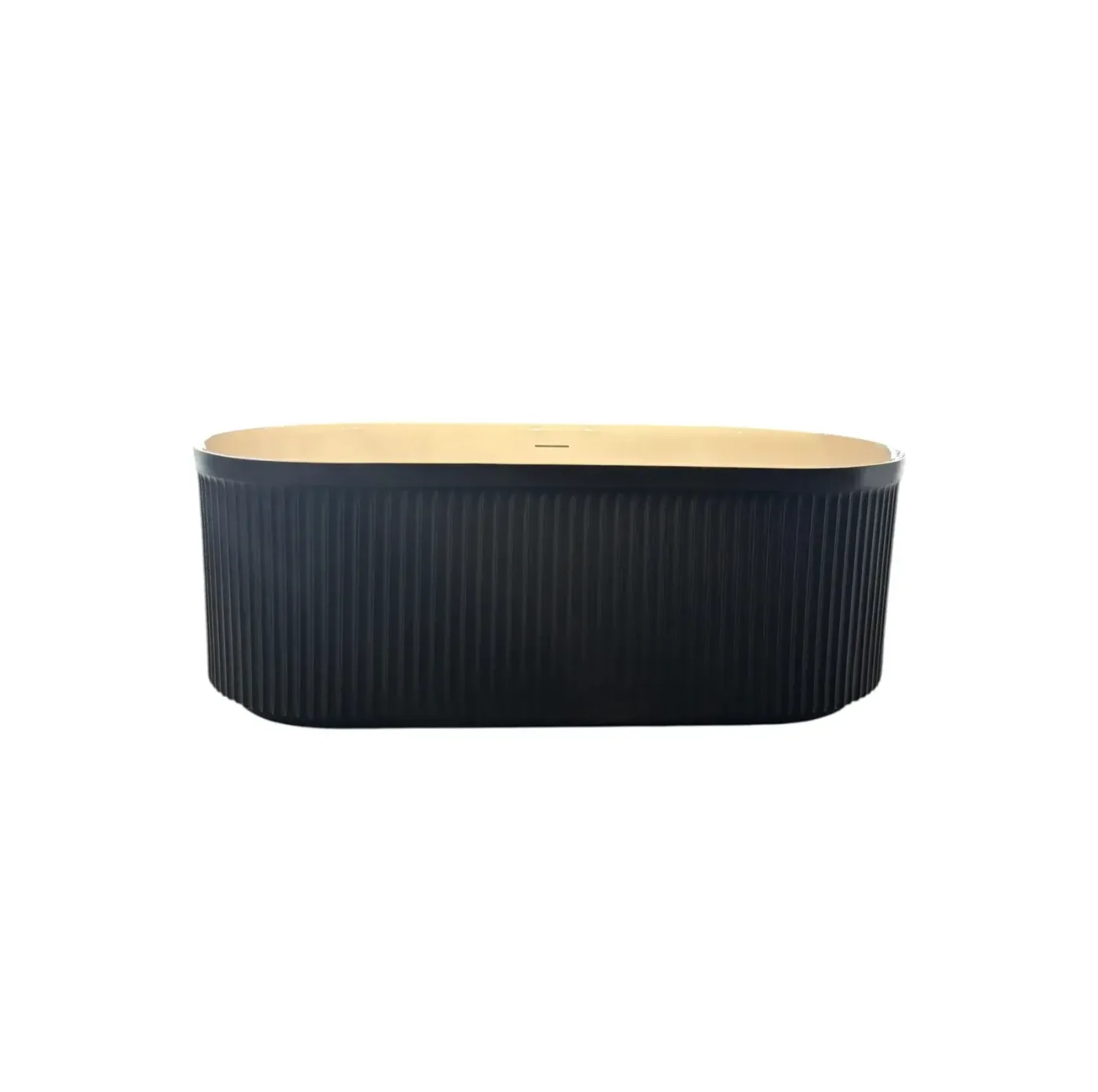 Bathtub stone Alcoswell Rosery Acrylic Glossy white inside Black outsid Wavy surface 170*80cm ROS 17080S-GW-BLACK