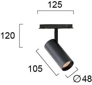 Technical lighting spot Viokef MAGNETIC LED light level counter 13watt 3000K black diam.4.8cm 4244000