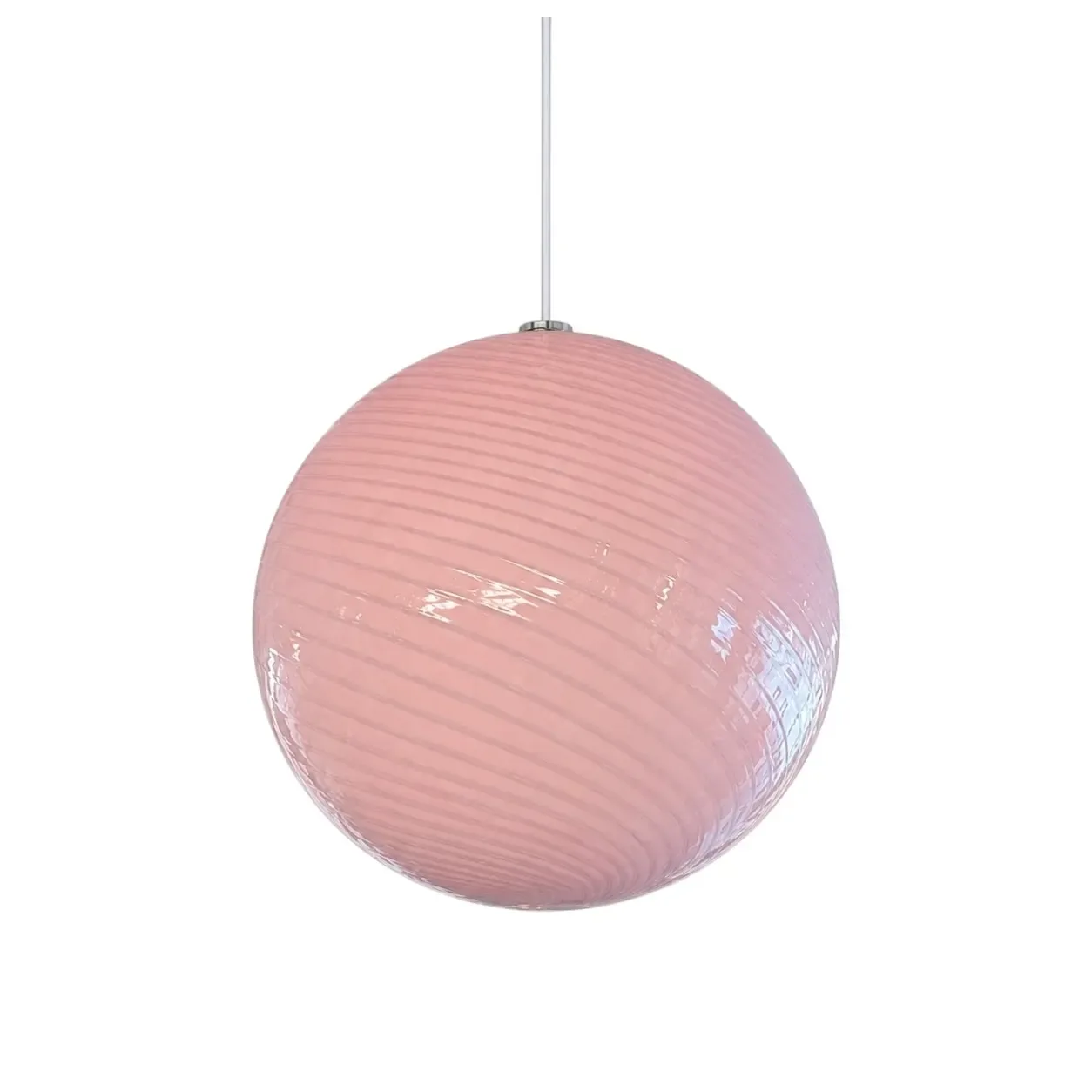 Люстра Juncan из розового стекла, цоколь E27, диаметр 30 см, модель MD6531-PINK