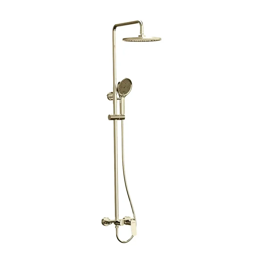 Shower system Empolo with shower head, hand shower, nozzle and mixer DAVA brushed gold M37 3601BG