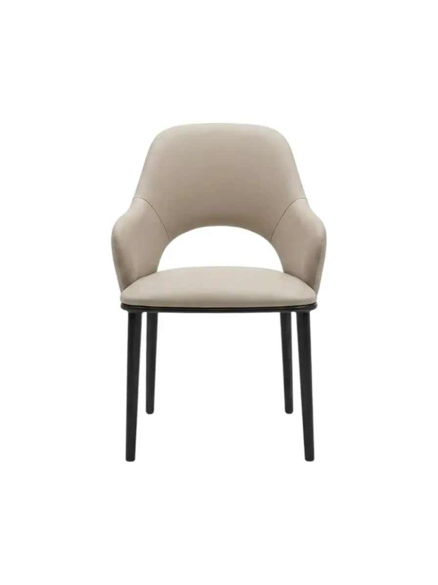 Kitchen chair Miago Beige Artificial leather Metal legs HLY25-2308-BAIGE