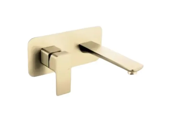 Basin mixer Empolo with long nose brushed gold | M23 1702BG