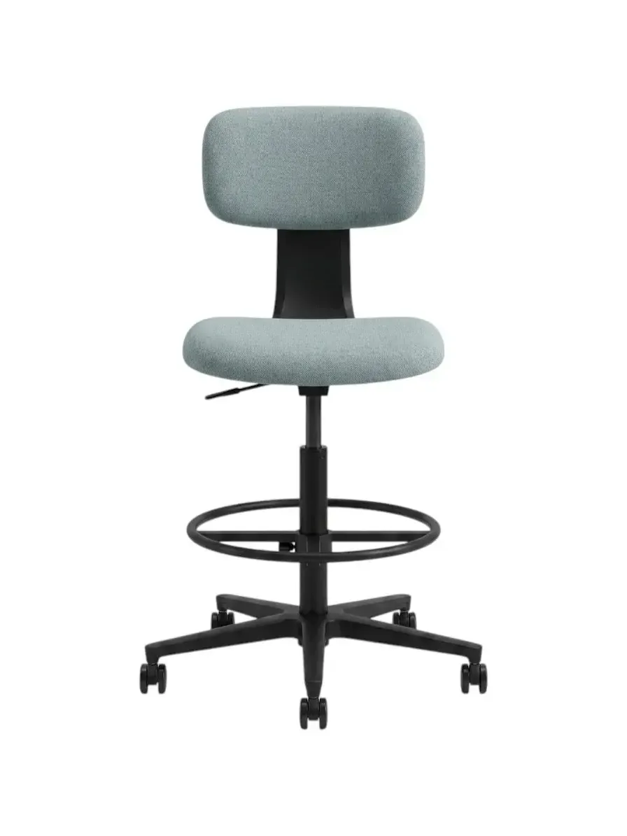 Office chair Theer Blue Plastic black frame Height adjustable Footrest KP23