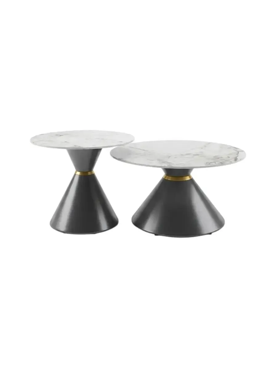Coffee table Kimhoum stone top metal legs 79*42X59*50cm V01#
