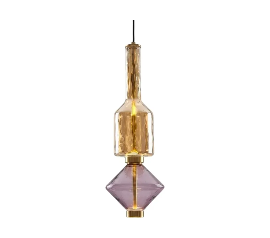 Chandelier Juncan Purple Yellow Glass Metal 3000K D19*H58cm MD2409-BC