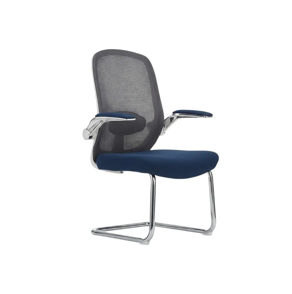 Office chair Gojo Blue Plastic white frame Sash rounded backrest Fixed legs 59*65*100.5cm 640C