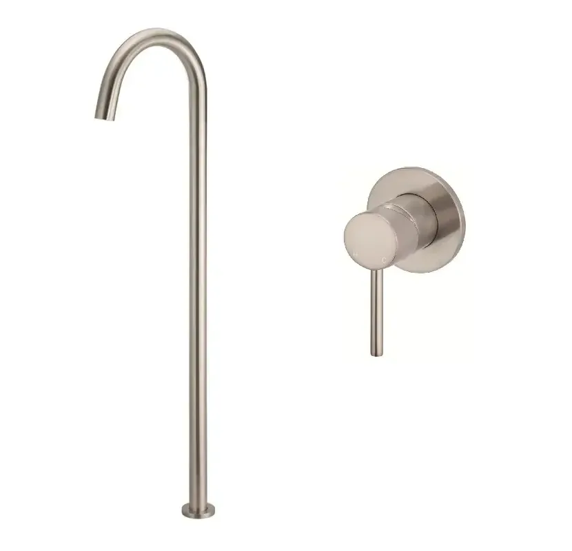 Floor Mounted Bath Mixer Meir Round Champagne Pink MB06-CH