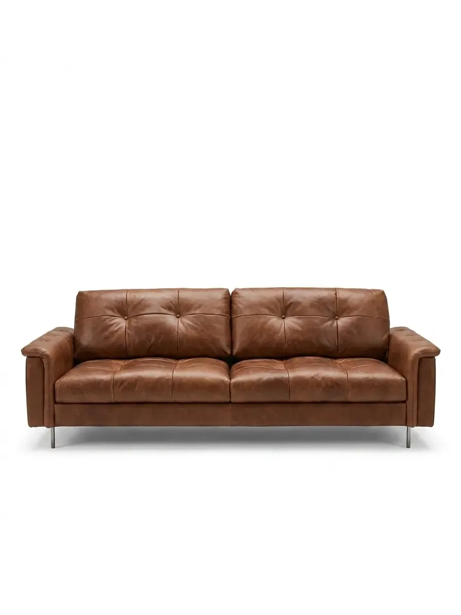 Living room sofa Miago Brown Leather 250*95*88cm AS230