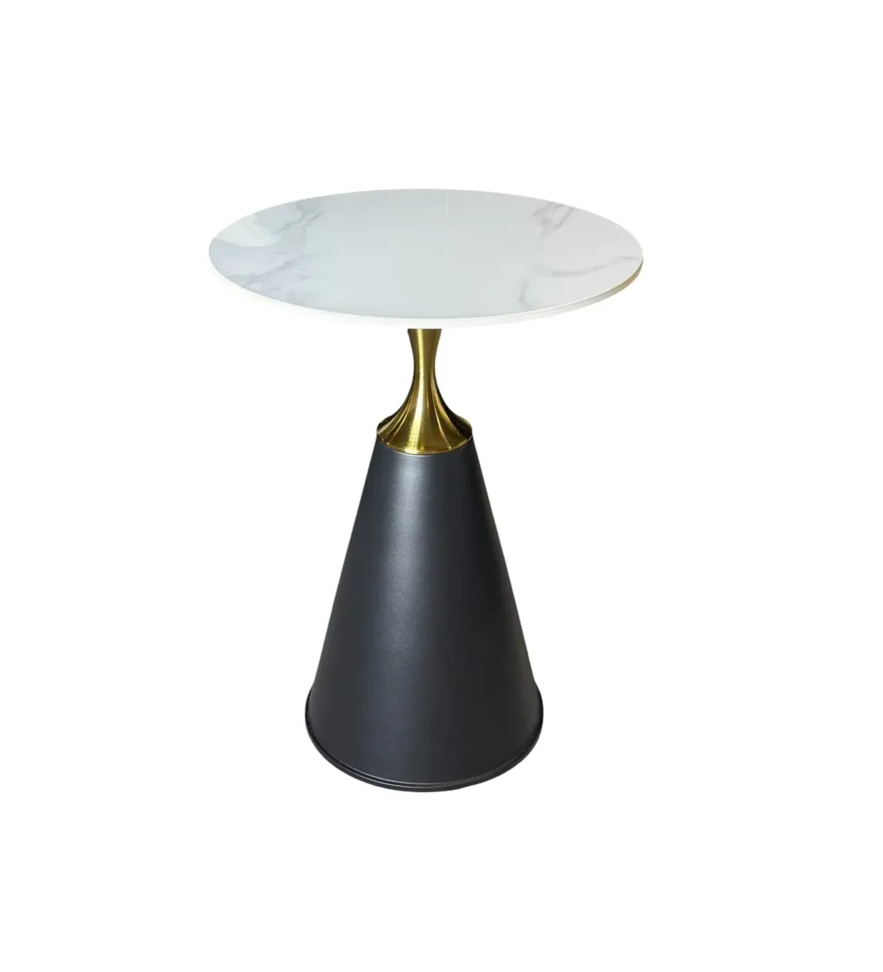 Office table Miago agglomerated stone powder coated legs white 500*500*680cm T53
