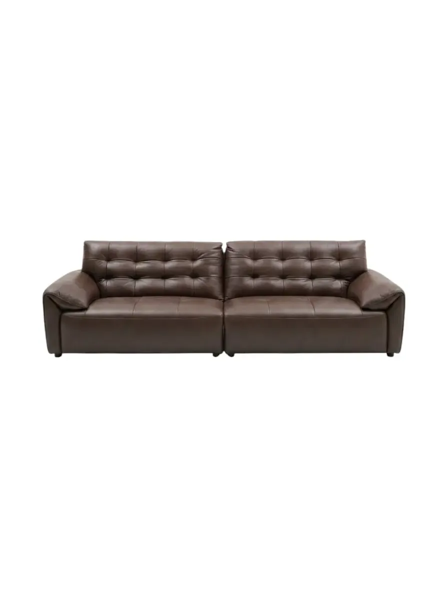 Living room sofa Kimhome dark brown leather 288*100*86cm LS-P3031