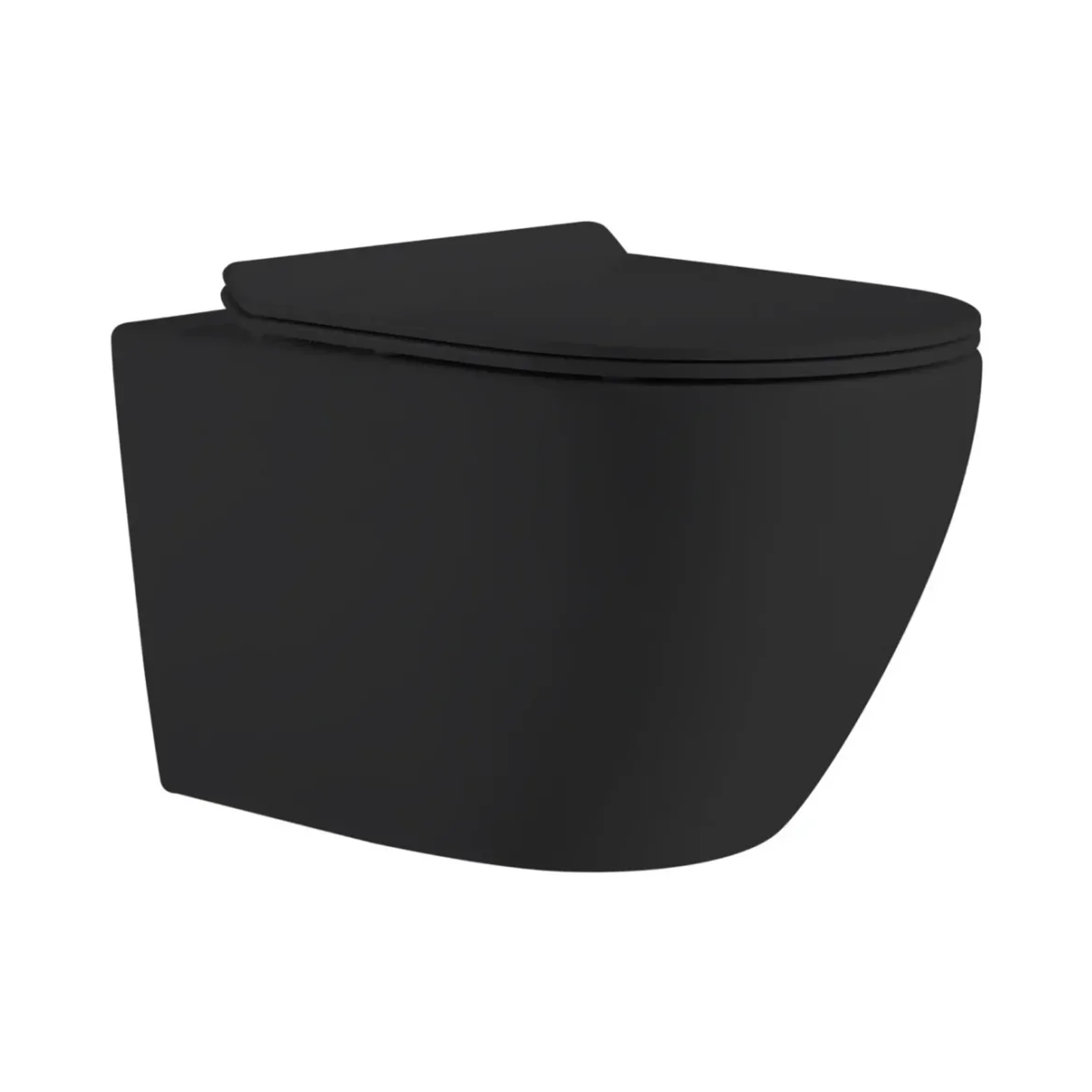 Wall-hung toilet Empolo with TORNADO flush with cover P outlet black matt 48.5*37*36.5cm MET102FMB