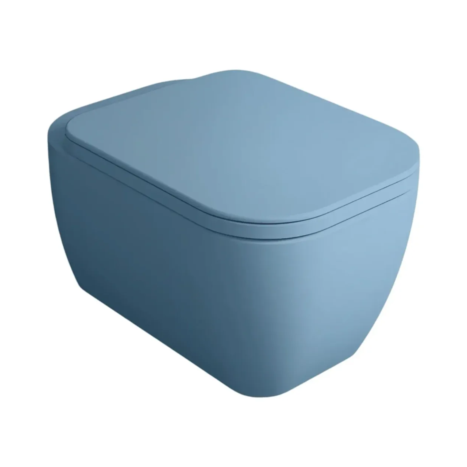 Wall mounted toilet Simas Henges Navy with mounting kit matt 55cm HE18&F85||NAV