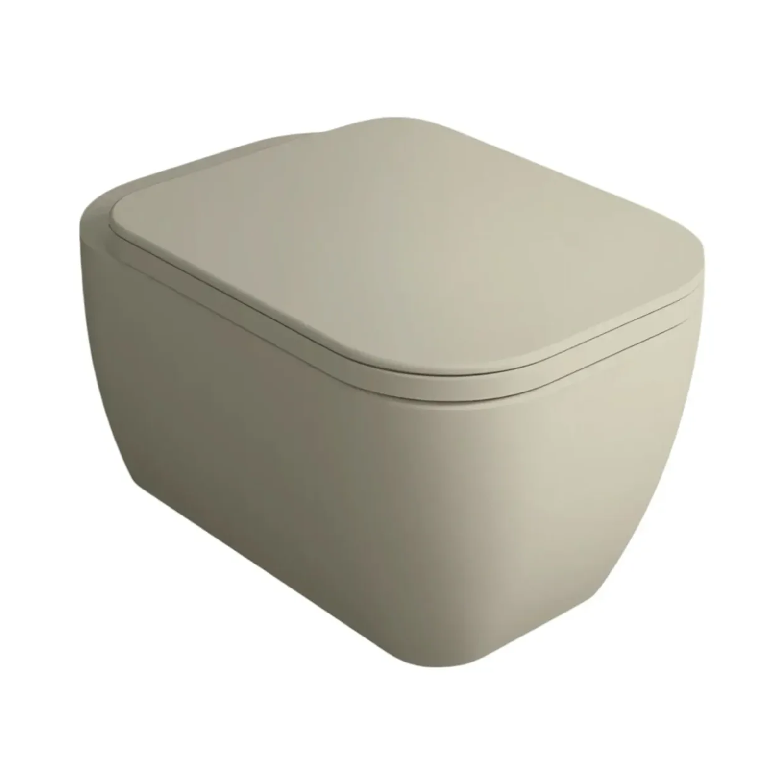 Wall mounted toilet Simas Henges Sabbia with mounting kit matt 55cm HE18&F85||SAB