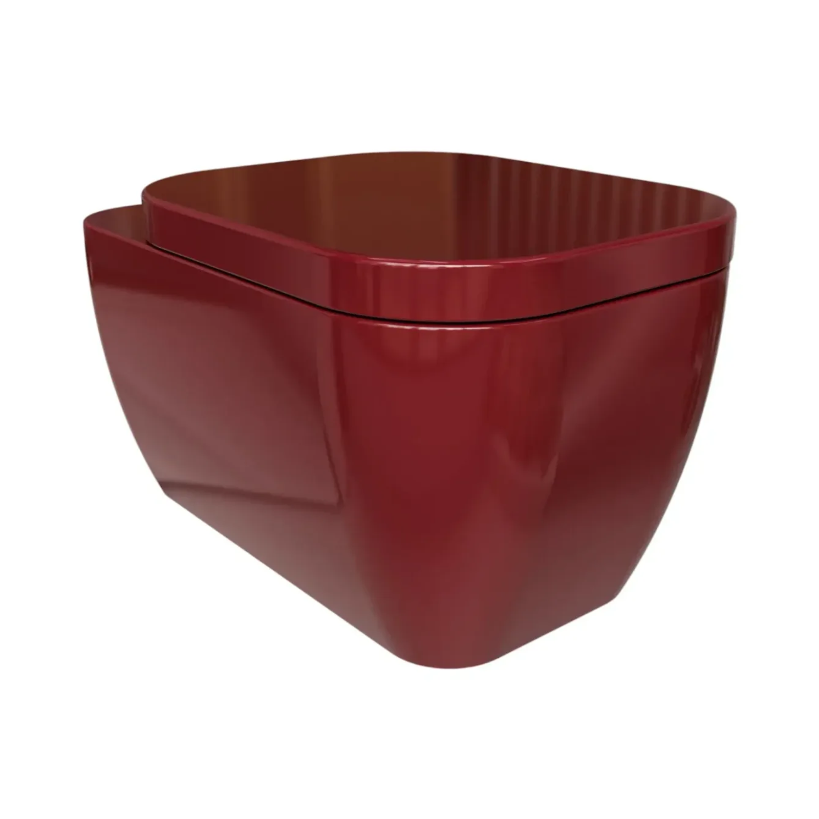 Wall mounted toilet Simas Henges Rubino with mounting kit glossy 55cm HE18&F85||RUB